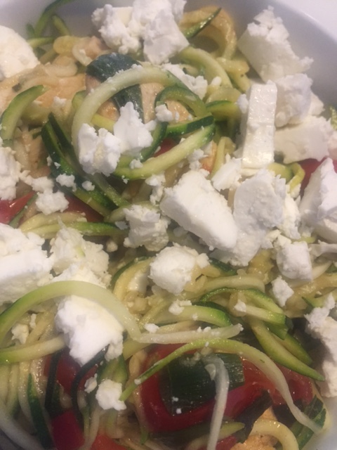 Chicken, Basil, Tomato and Feta&nbsp;Courgetti