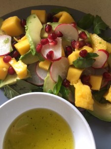 Mango, Avocado, Pomegranate and Radish Salad